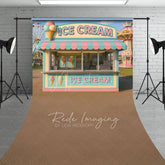Aperturee - Aperturee Outdoor Playground Ice Cream Shop Sweep Photo Backdrop